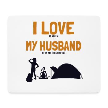 I love my Husband Camping Campingplatz Zelten - Mousepad (Querformat) - Weiß - Vorne