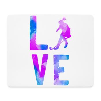 Field Hockey Watercolor Love - Mousepad (Querformat) - Weiß - Vorne