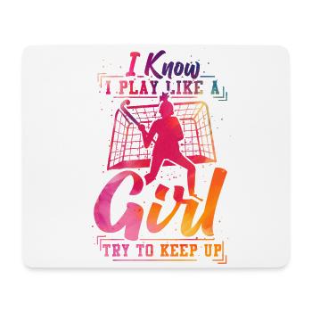 Field Hockey Watercolor I Know I - Mousepad (Querformat) - Weiß - Vorne