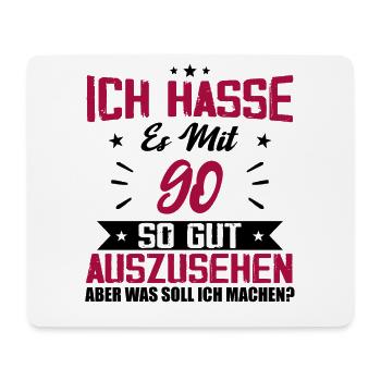 Ich hasse es mit 90 Geburtstag Gut Aussehen - Mousepad (Querformat) - Weiß - Vorne