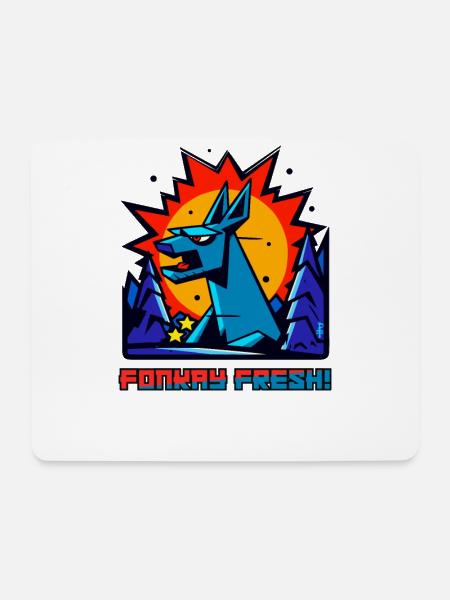 Eine frische funky Cartoon Stil Wald Kreatur - Mousepad (Querformat) - Weiß