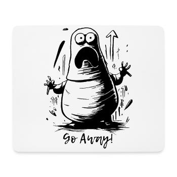 Ängstliches, lustiges, molliges Monster, Geh weg - Mousepad (Querformat) - Weiß - Vorne