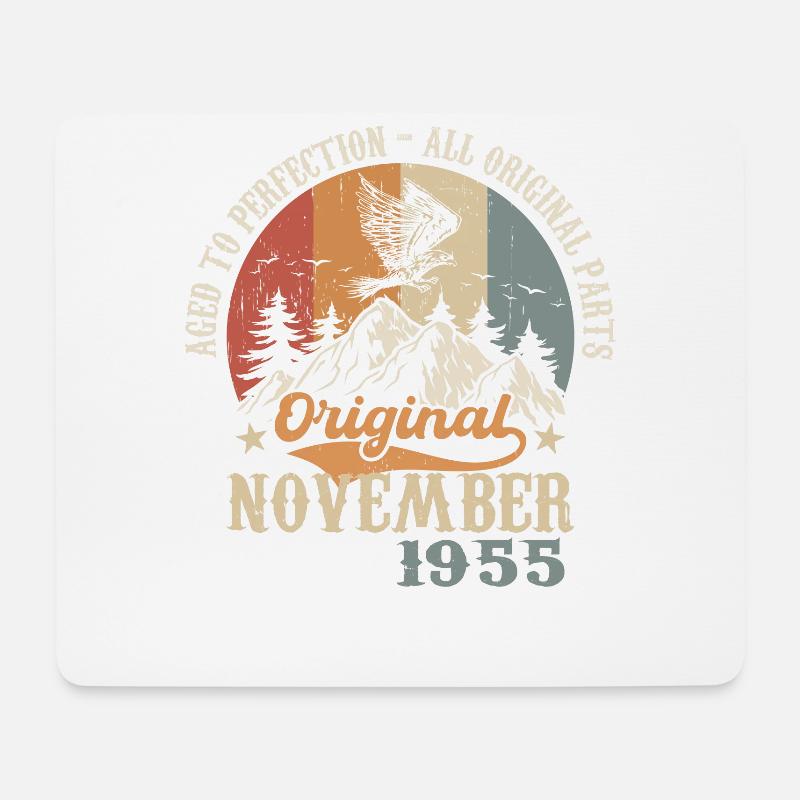Birthday in November 1955 - November 1955 - Mousepad (Querformat) - Weiß
