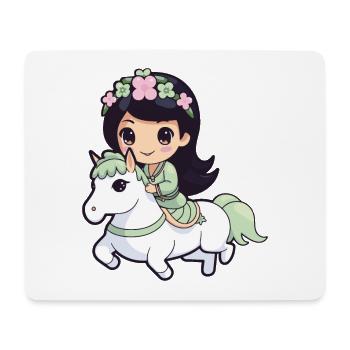 Prinzessin Pferd Comic - Mousepad (Querformat) - Weiß - Vorne
