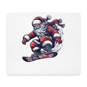 Santa Clause Snowboard Ride - Mousepad (Querformat) - Weiß - Vorne
