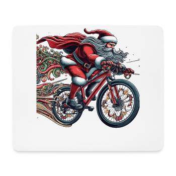 Santa Downhill Bicycle Christmas - Mouse Pad (horizontal) - white - Front