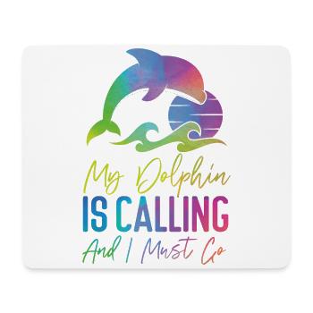 Dolphin Watercolor My Dolphin Is - Mousepad (Querformat) - Weiß - Vorne