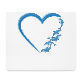Dolphin Heart - Mousepad (Querformat) - Weiß - Vorne