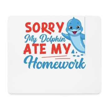 Dolphin Sorry My Dolphin Ate My - Mousepad (Querformat) - Weiß - Vorne