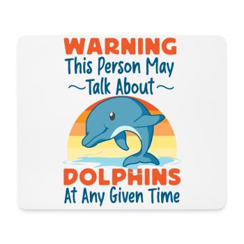 Dolphin Retro Warning This Person - Mouse Pad (horizontal) - white - Front