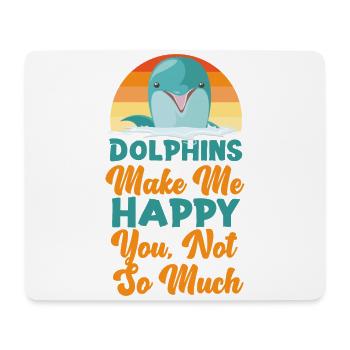 Dolphin Retro Dolphins Make Me - Mousepad (Querformat) - Weiß - Vorne
