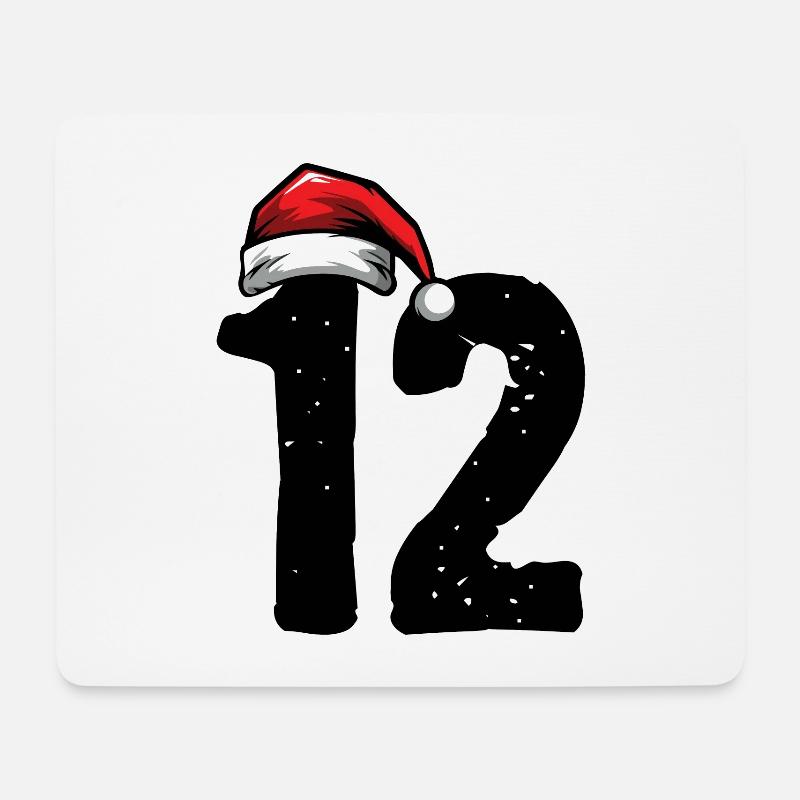 12 Zahl Weihnachten - Mousepad (Querformat) - Weiß