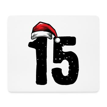 15 Numéro de Noël - Tapis de souris (format paysage) - blanc - Devant