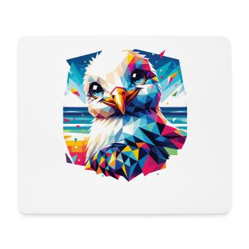 Polygon Möwe Sommer Urlaub bunt - Mousepad (Querformat) - Weiß - Vorne