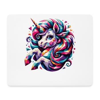 Polygon Unicorn Fairy Tale Magic Horse - Mouse Pad (horizontal) - white - Front