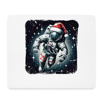 Astronaute Père Noël Polygone Noël - Tapis de souris (format paysage) - blanc - Devant