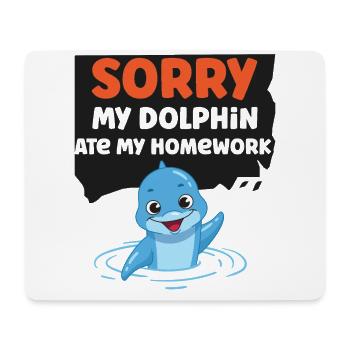 Dolphin Sorry My Dolphin Ate My - Mousepad (Querformat) - Weiß - Vorne