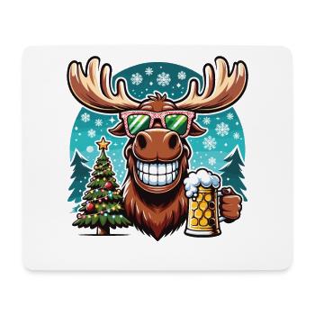Boisson à la bière de Noël de renne d’orignal - Tapis de souris (format paysage) - blanc - Devant
