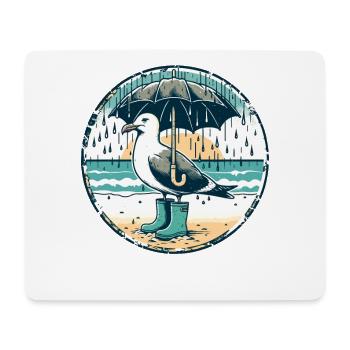 Colorful Pop Art Seagull Wellington Boots and Umbrella - Mouse Pad (horizontal) - white - Front