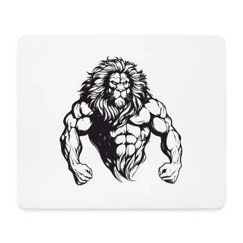 Muscles Lion Musculation - Tapis de souris (format paysage) - blanc - Devant