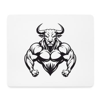 Bulle Stier Muskeln Workout Gym - Mousepad (Querformat) - Weiß - Vorne