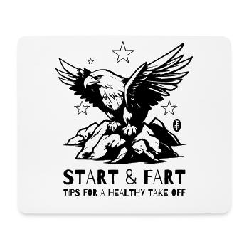 Fliegender Start und Adlerabflug - Mousepad (Querformat) - Weiß - Vorne