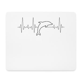 Battement de cœur du dauphin - Tapis de souris (format paysage) - blanc - Devant