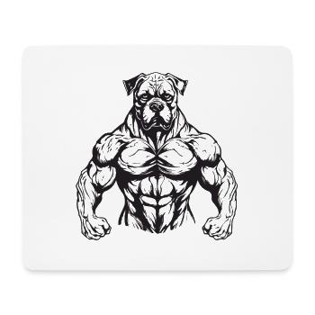 Dog Muscles Gym Bodybuilding - Mouse Pad (horizontal) - white - Front