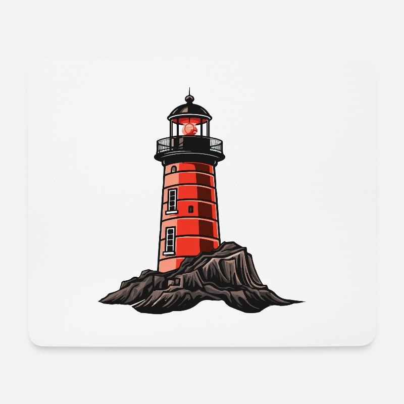 Leuchtturm Symbol - Mousepad (Querformat) - Weiß