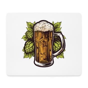 Beer glass, hops, malt, beer - Mouse Pad (horizontal) - white - Front