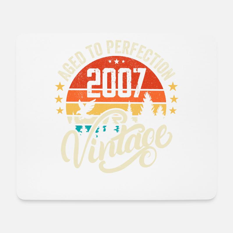 2007 Vintage Jahrgang Retro Geburtstag Geschenk - Mousepad (Querformat) - Weiß