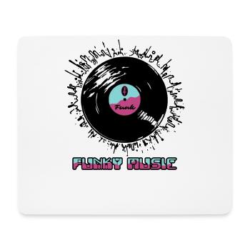 Vinyle de musique funky funk - Tapis de souris (format paysage) - blanc - Devant