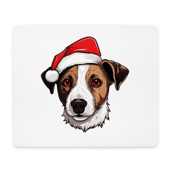 jack russel terrier Hund Kopf Weihnachten Portät - Mousepad (Querformat) - Weiß - Vorne