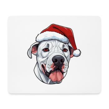 Dogue Argentino Chien Tête Portrait De Noël - Tapis de souris (format paysage) - blanc - Devant