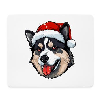 Akita Hund Kopf Weihnachten Portät - Mousepad (Querformat) - Weiß - Vorne