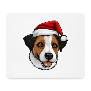 jack russel terrier Hund Kopf Weihnachten Portät - Mousepad (Querformat) - Weiß - Vorne