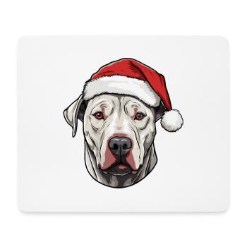 Dogue Argentino Chien Tête Portrait De Noël - Tapis de souris (format paysage) - blanc - Devant