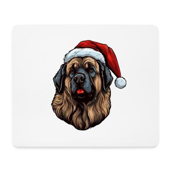 Leonberger Dog Head Christmas Portrait - Mouse Pad (horizontal) - white - Front
