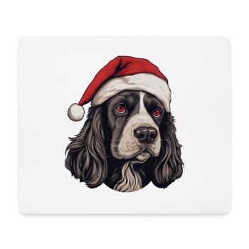 Cocker Spaniel tête de chien Portrait de Noël - Tapis de souris (format paysage) - blanc - Devant