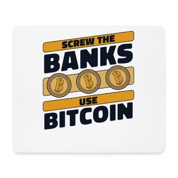 Screw The Banks Use Bitcoin Crypto Kryptowährung - Mousepad (Querformat) - Weiß - Vorne