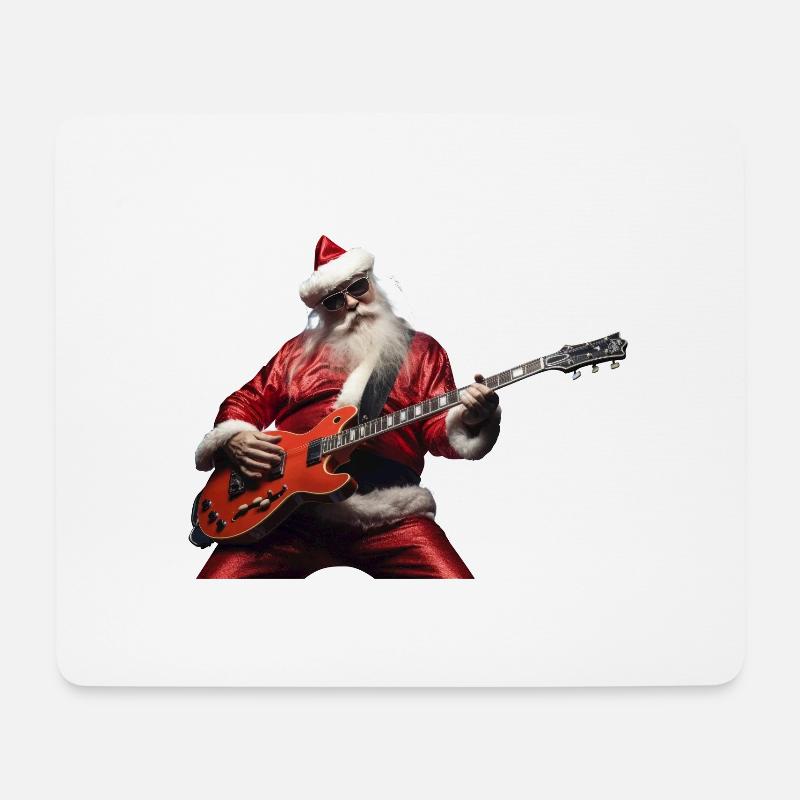 Der Weihnachtsmann Spielt Gitarre Für Alle - Mousepad (Querformat) - Weiß