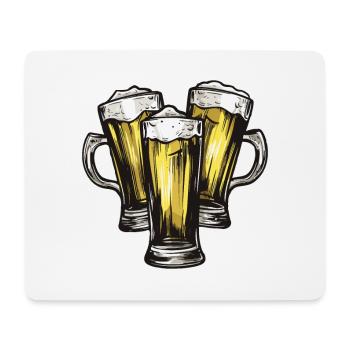 Bier Saufen Drinking - Mousepad (Querformat) - Weiß - Vorne