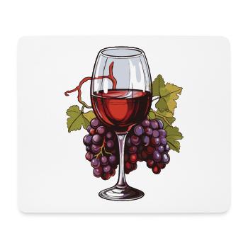 Wine Glass Grapes Wine - Mouse Pad (horizontal) - white - Front