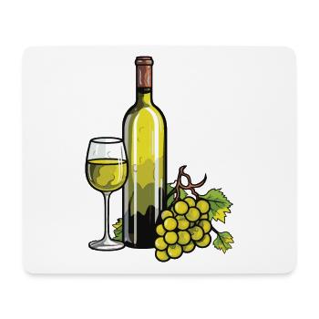 Verre à vin VinRaisins Vin - Tapis de souris (format paysage) - blanc - Devant