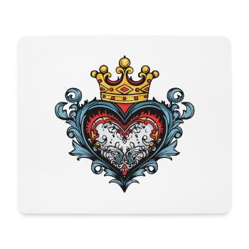 Coeur Symbole Couronne Amour - Tapis de souris (format paysage) - blanc - Devant
