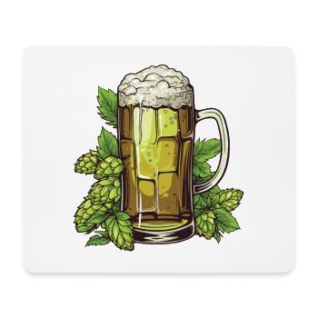Bierglas Hopfen Bier - Mousepad (Querformat) - Weiß - Vorne