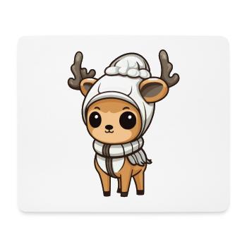 Reh Geweih Winter Tier Baby Comic - Mousepad (Querformat) - Weiß - Vorne