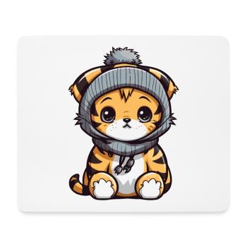 Tiger Winter Animal Baby Comic - Mouse Pad (horizontal) - white - Front