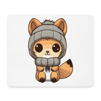 Squirrel Winter Animal Baby Comic - Mouse Pad (horizontal) - white - Front