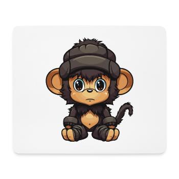 Monkey Winter Animal Baby Comic - Mouse Pad (horizontal) - white - Front